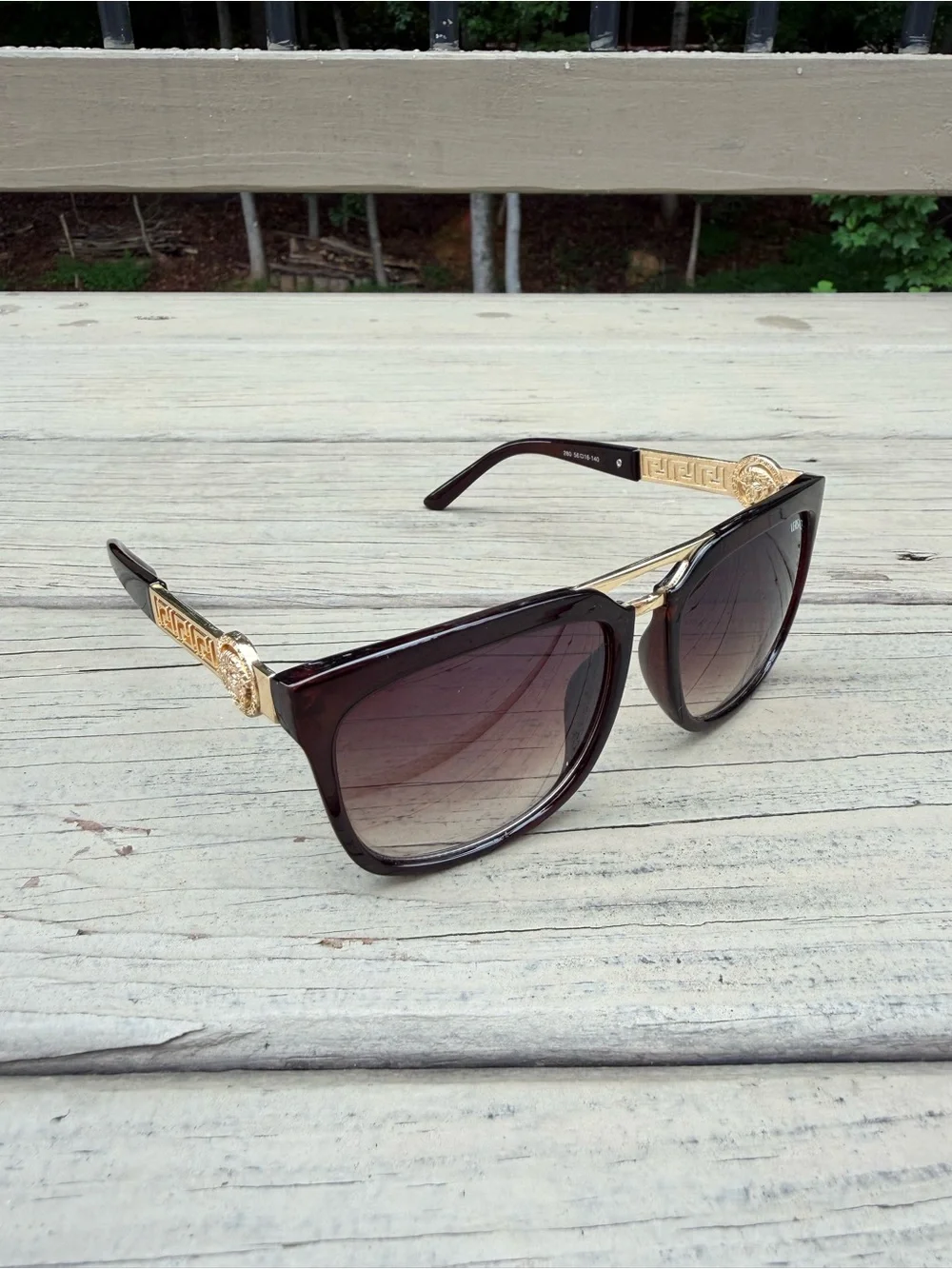 Versace Medusa Black and Gold Sunglasses